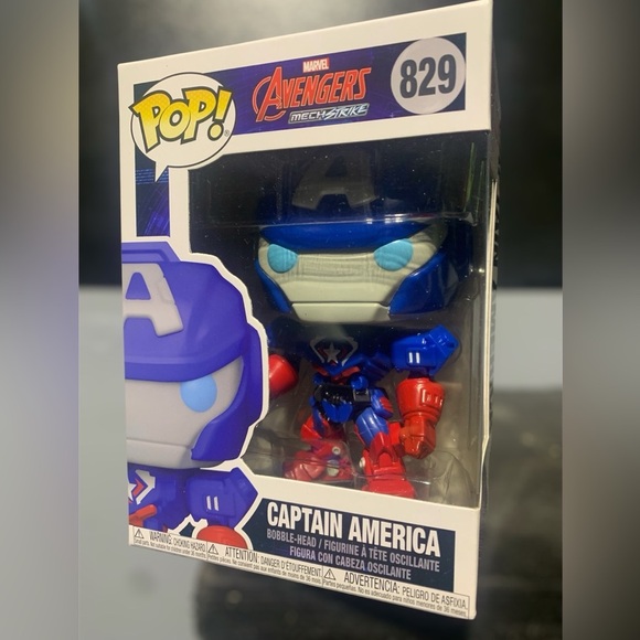 Funko Pop! Marvel Avengers Mech Strike Captain America #829 Bobble-Head - Picture 2 of 7